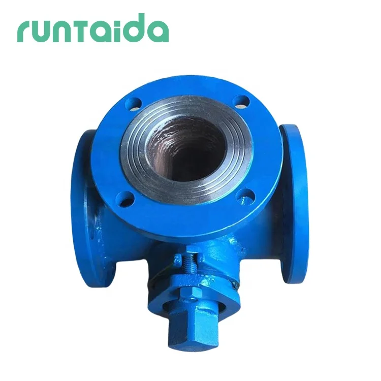 API standard oil pipe 3 way balanced cast iron pressure gage flanged plug valve