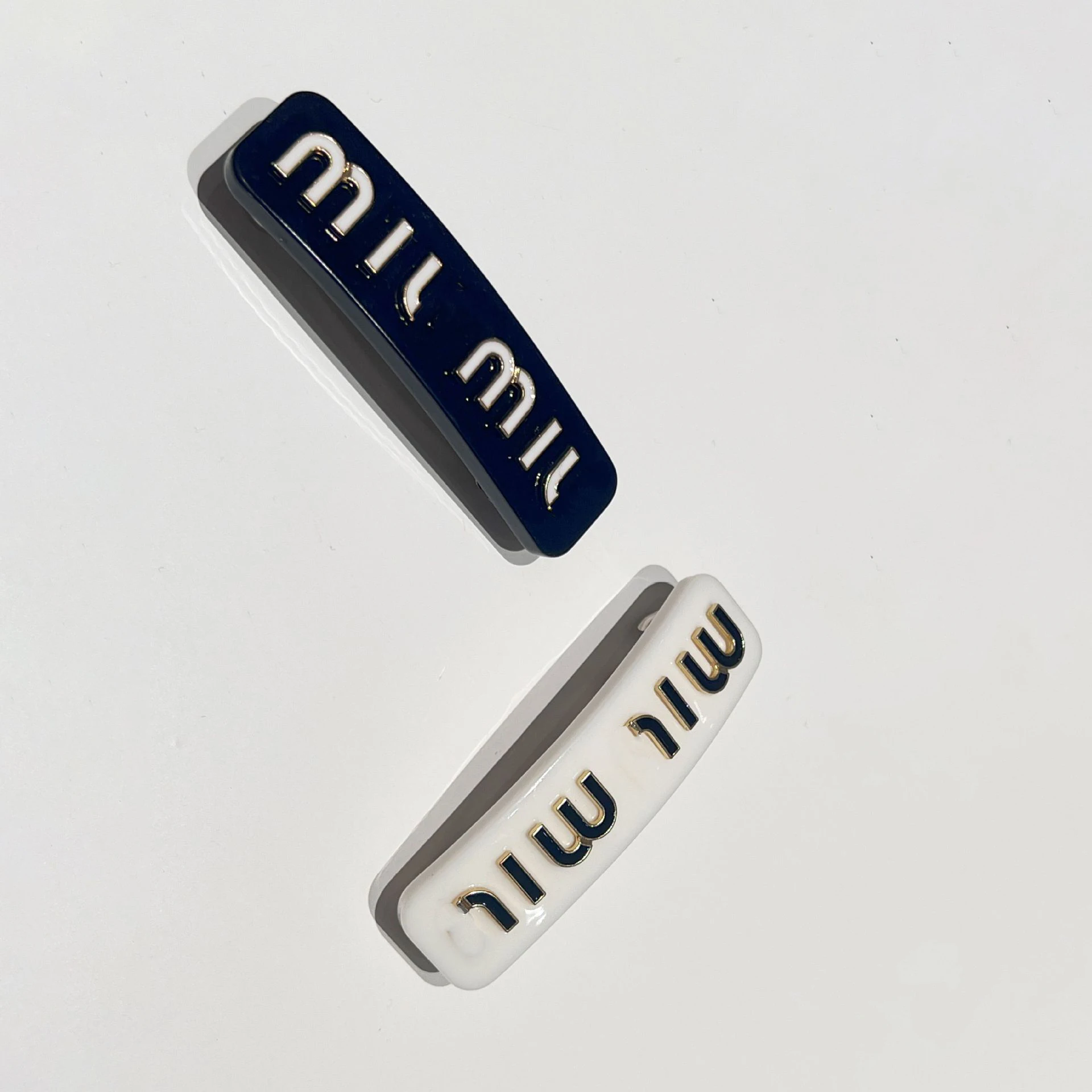 Fashion Jewelry M Designer Brand Rectangular Cellulose Acetate Hair Clip With Logo Letter Princess Barrette Girls Hairgrip