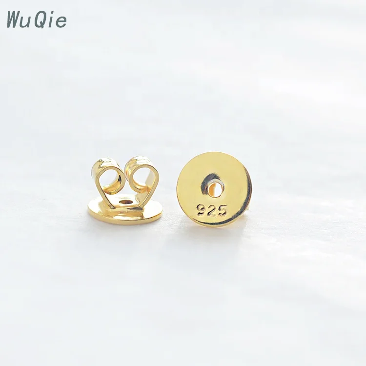 Wuqie оптовая продажа позолоченные серьги ювелирные изделия серебро 925 пробы на заказ застежка для