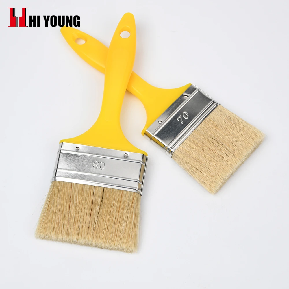 Factory cheap price Yellow Plastic Handle bristle Paint Brush Wall Paint Brush