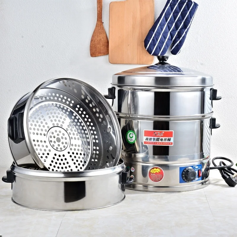 Restaurant Industrial Large 20 Liter Stainless Steel Layer Food Electric Steamer Pot for Sale