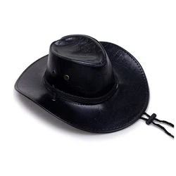 Высококачественная Мужская кожаная ковбойская шляпа CB1802 с широкими полями, мексиканские шляпы