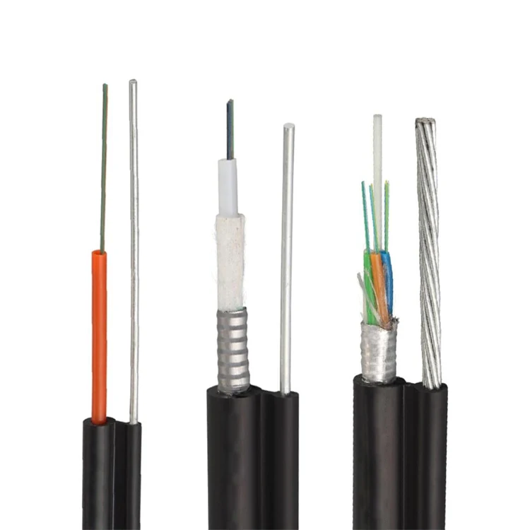 Outdoor Aerial Optical Fiber Cable 2 4 12 16 24 Core GYXTC8Y GYXTC8S GYTC8A FTTH Optic Drop Fig8 Type Cable with Steel Messenger