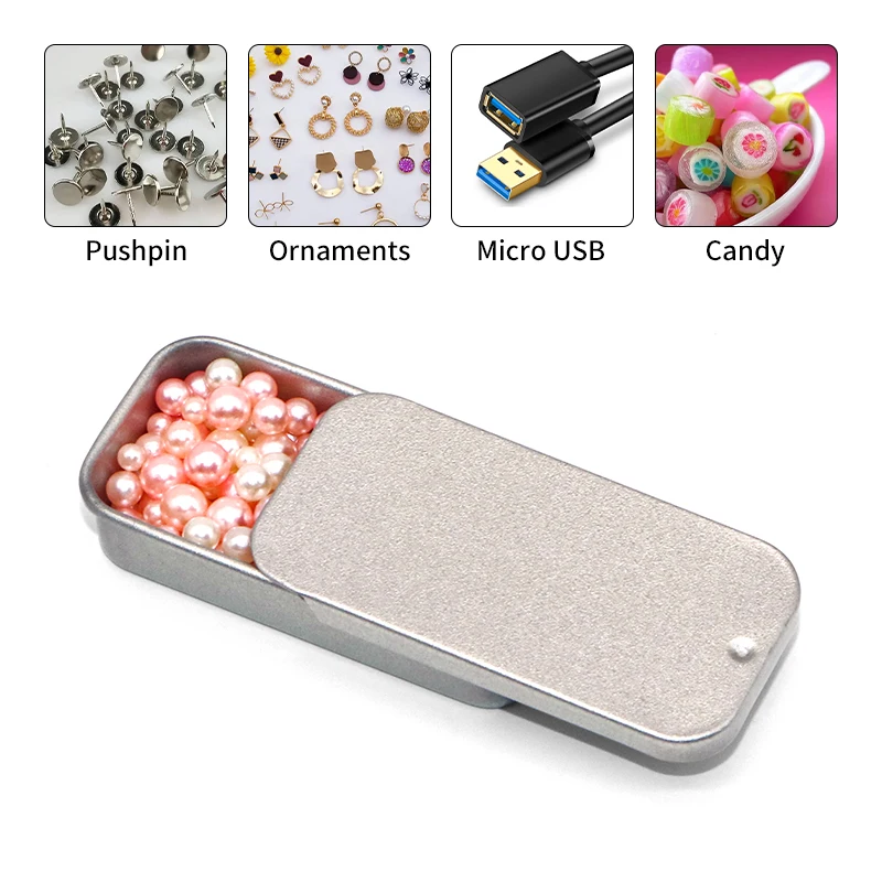High Quality Food Grade Mint Candy Chew Gum Metal Slide Tin Box Custom Printed Mini Sliding Tin Box For Lip Balm Solid Perfume