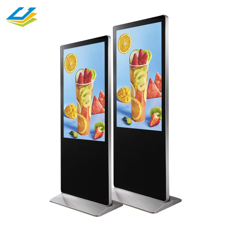 Заводская цена наружный тонкий напольный стоячий сенсорный экран ЖК-дисплей Светодиодный дисплей рекламный плеер тотем 65 цифровая вывеска