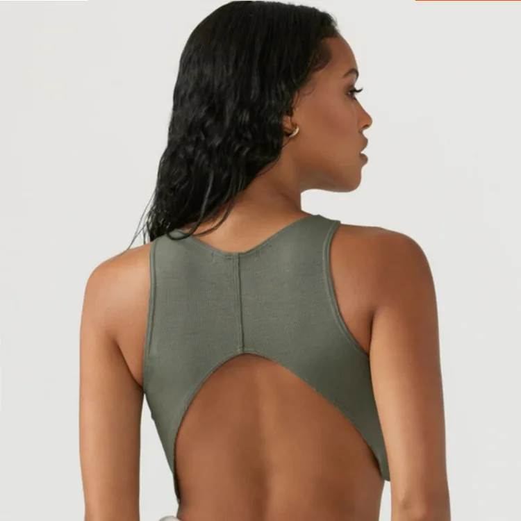 Hot Sale Custom Logo With Pads V Neck Sports Fitness Bra Top OEM Ladies Outdoor Exercise Walking Wear Yoga Apparel for Women