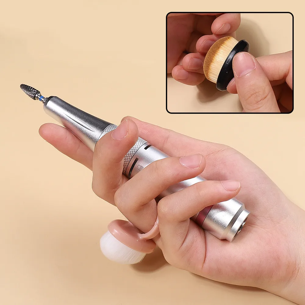 Ring-style nail art front treatment rear edge dust brush finger clip type fine soft bristle brush nail sweep dust