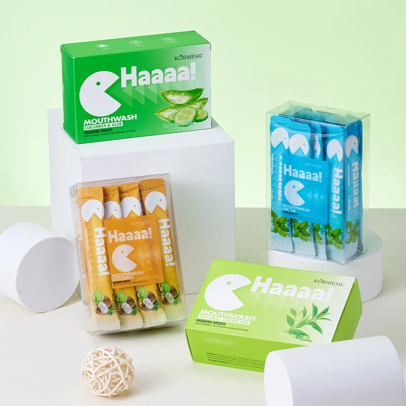 Natural Oral Care Travel Size Individual Mint MouthWash Packets Travel Portable Mouthwash for Fresh Breath, Teeth Cleaning