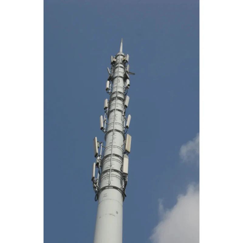 30m Galvanized Steel Single Mast Communication Antenna Mono Poles Cell Phone Radios Monopole Tower