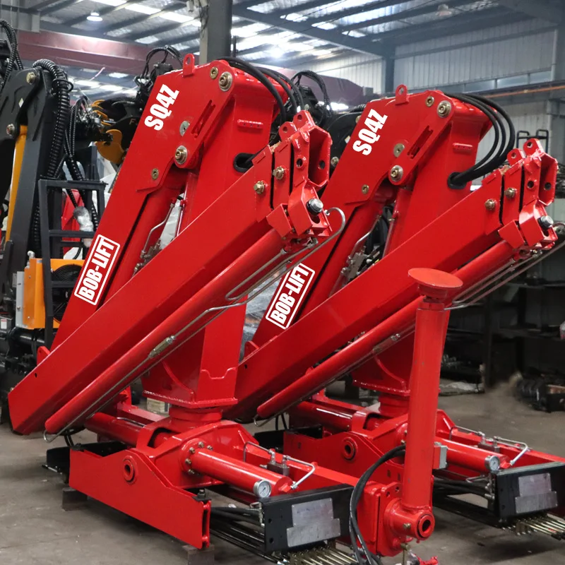 4t China manufactured foldable crane lorry truck folded cargo truck mounted crane new lorry crane