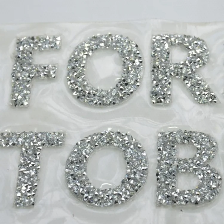 Hot Fix Heat Transfer Rhinestone Letter Motif Iron on