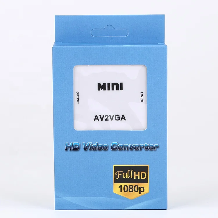 OEM Factory Price  Mini VGA 2AV Video Converter 1080p Adapter VGA To RCA/AV PC To TV