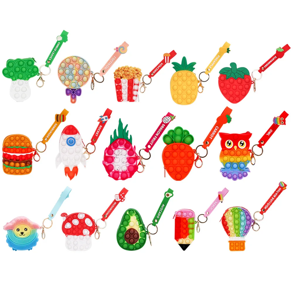 Pop Fidget Toys Keychain Its for Kids Adults Mini Push Bubble Pops Bulk Sensory Toys