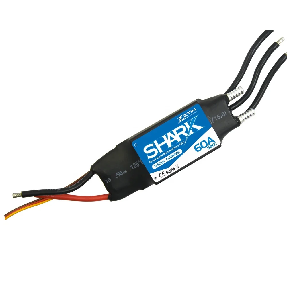 ZTW Shark Dual Way 20A 30A 40A 50A 60A 70A 80A BEC Waterproof Brushless ESC For RC Boat With Water-Cooling