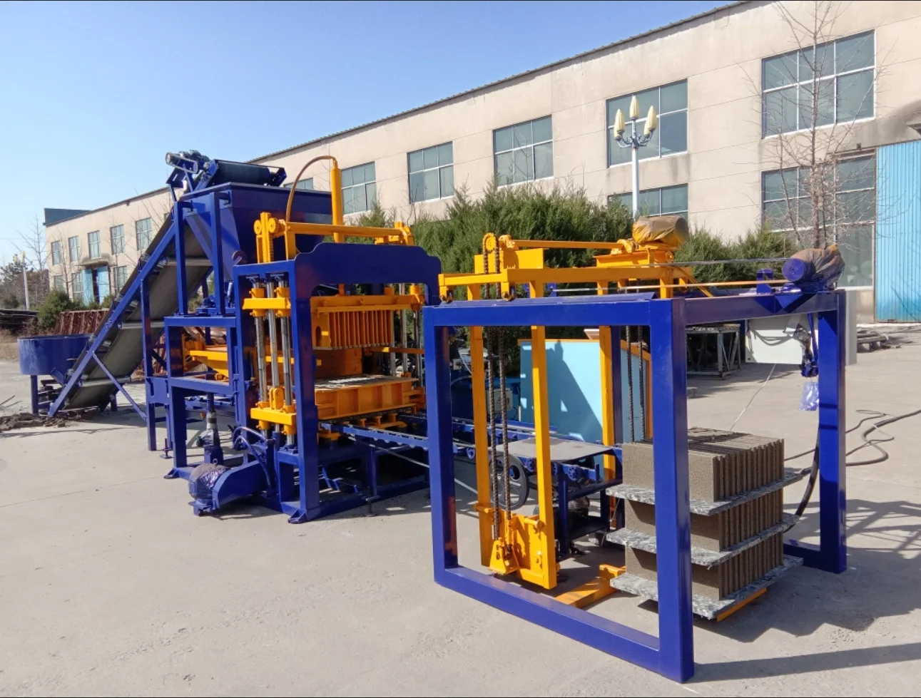 Semi-automatic Hydraulic Interlocking Brick Block Cement Concrete Making Machine Brick Machine Concrete Breeze Making Machine