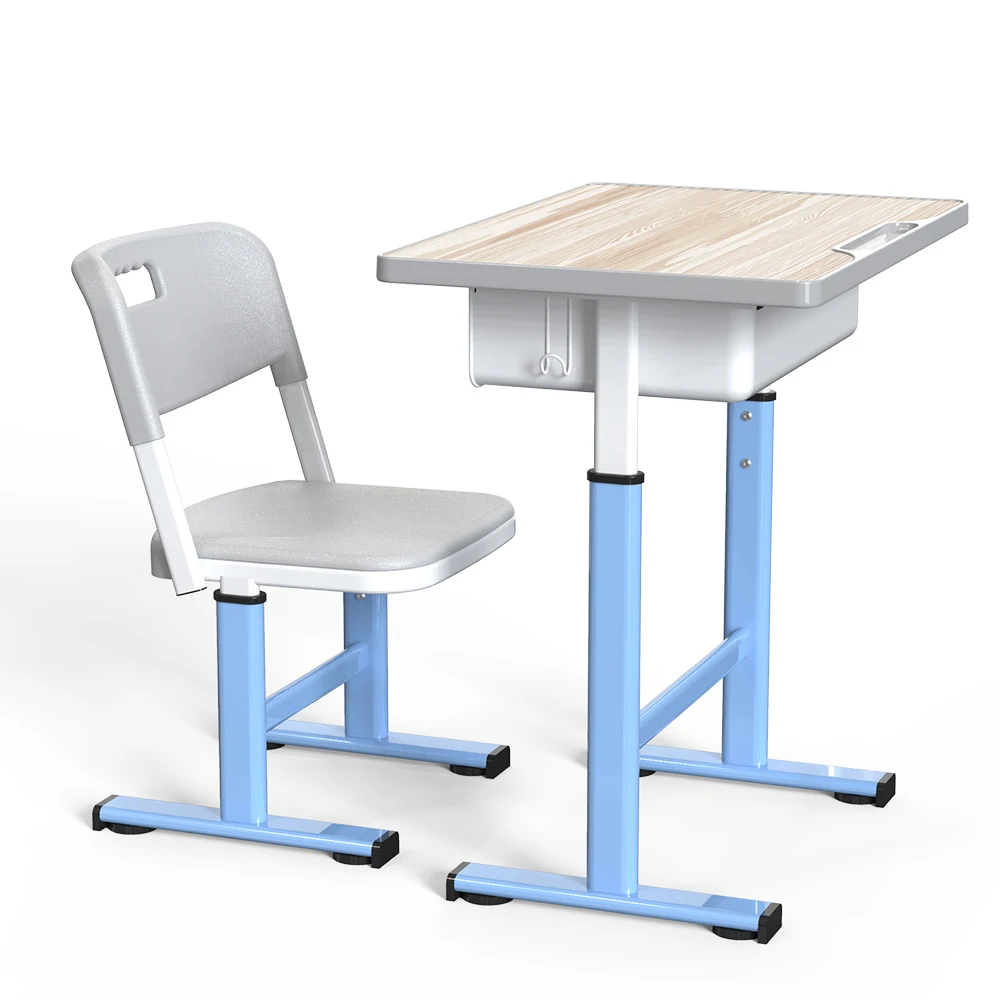 New product mechanical adjustment Simple and comfortable school classroom desk and chair set HY-0336