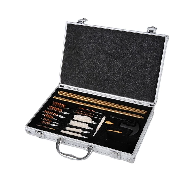 28 Pcs Universal Gun Cleaning Kit Suitable for All Caliber includes Cotton mop Bronze Bore Brush