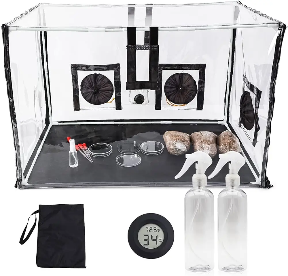 Mushroom growing tent kit indoor portable foldable growth box still air box mushroom