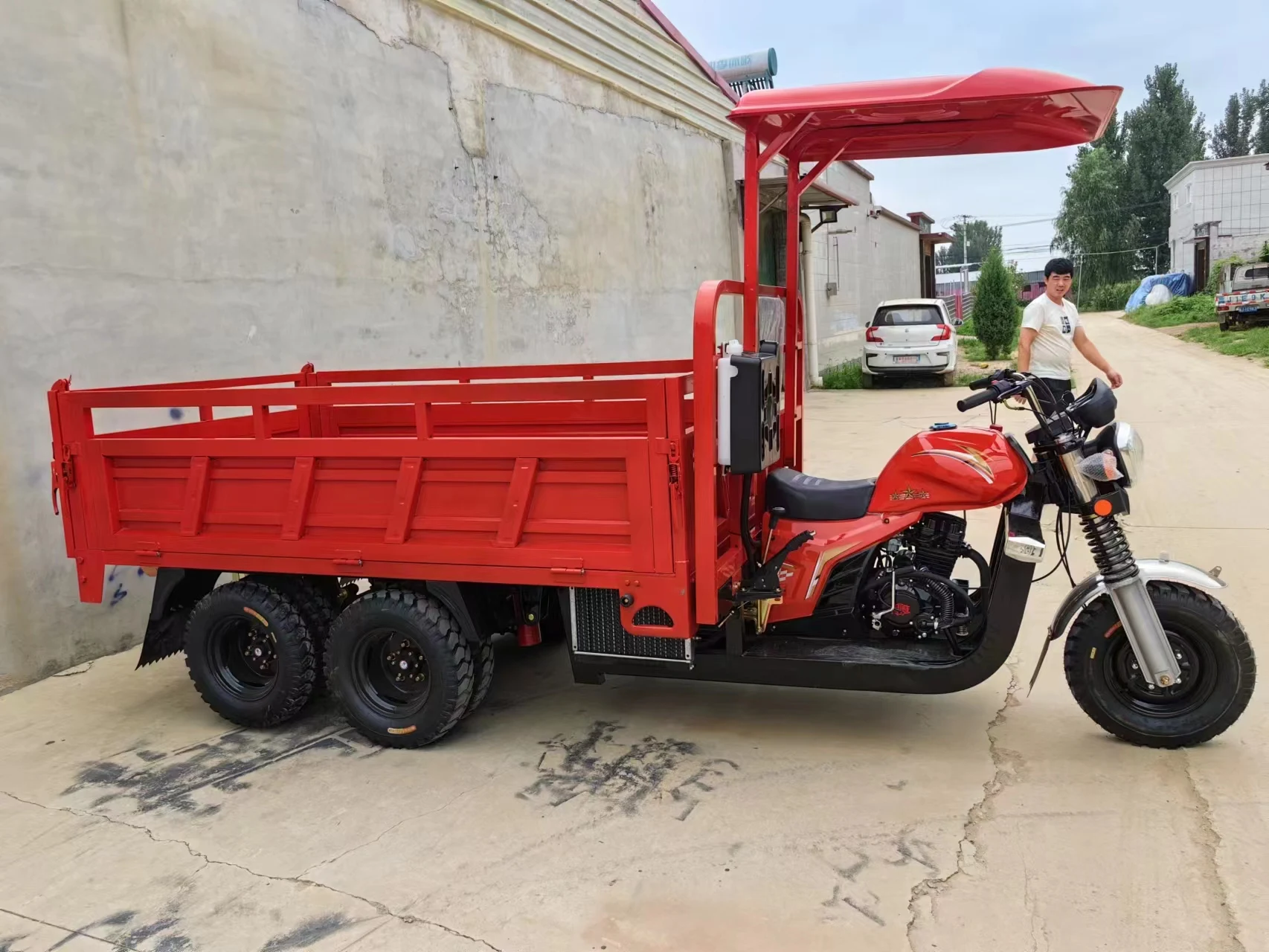 Двухосный 9-колесный грузовой трехколесный велосипед/250CC двойной задний мост девятиколесный мотоциклетный Самосвал Грузовой велосипед