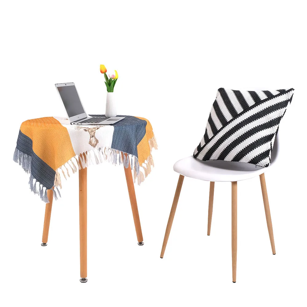 Eco-friendly Material Braided Floor Cushion Wholesale Sofa Floor Cushion Pillow fashion black and white striped cushion