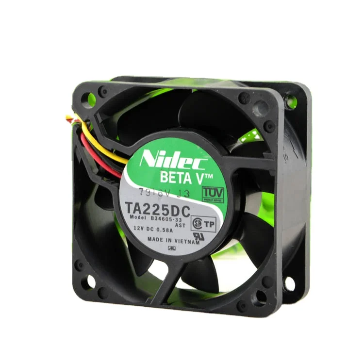 Nidec ta225dc b34605-33 6025 6cm 12v0.58a 6.96W chassis power cooling fan