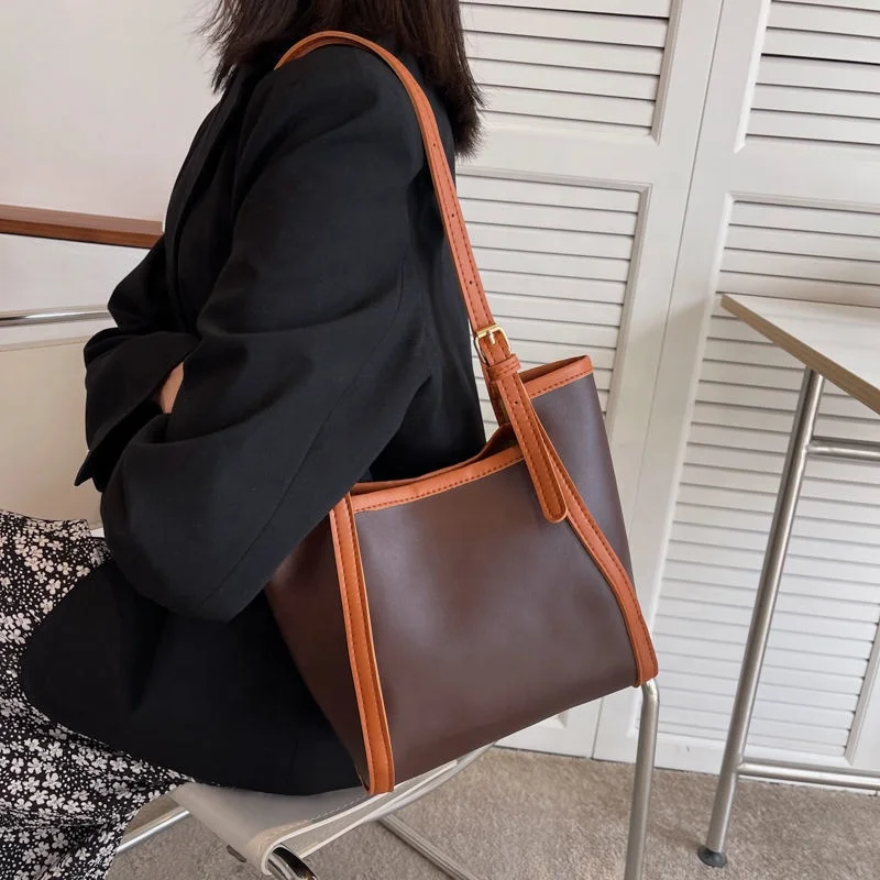 2022 Fashion Women Tote Bags Contrasting shopper bag -  Women  Mango United Kingdom Ladies Leather Purses And Handbags