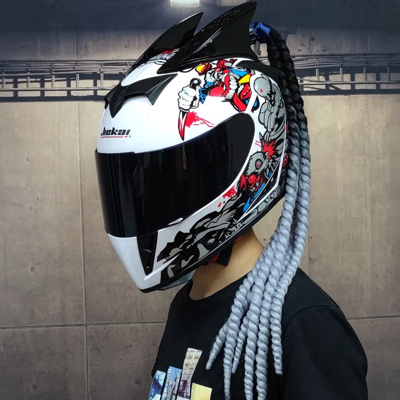 Wejump Personalized urban Full Face Helmet Motorcycle For Fashion Girl With Ponytails