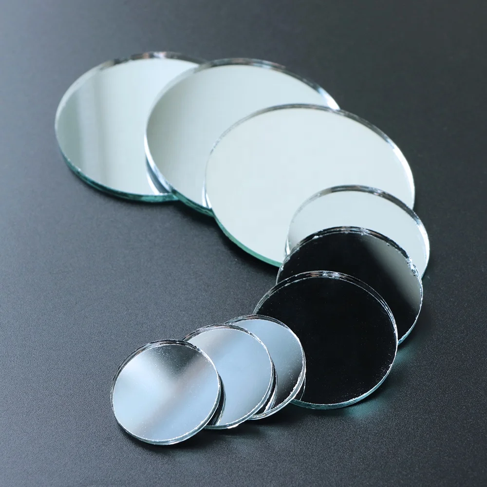 Small Makeup Decorative Cut Edge square Round Oval Painted ultra Thin Mirror Glass