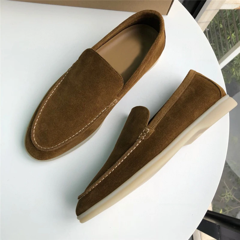 Luxury Designer High Quality Top Suede Cow Leather Casual Dress Shoes Flat Loafers For Men