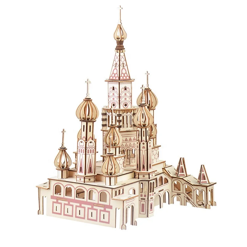 
 Большие строительные модели DIY Деревянные 3d Пазлы для взрослых сборочная модель  