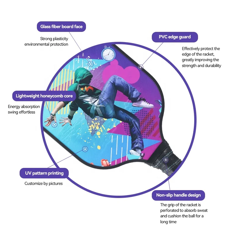 Pickleball Paddles Pickleball Racquets Set of 2 Honeycomb Composite Core Pickleball Rackets With 4 Balls and Portable Carry Bag