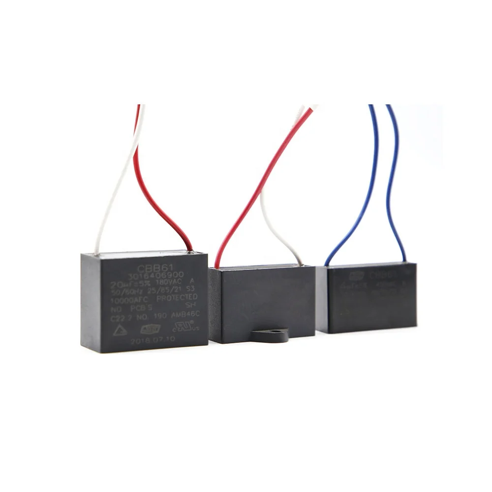 CBB61 Wire Capacitor 1-15Uf Capacitors For Fan And Ventilation