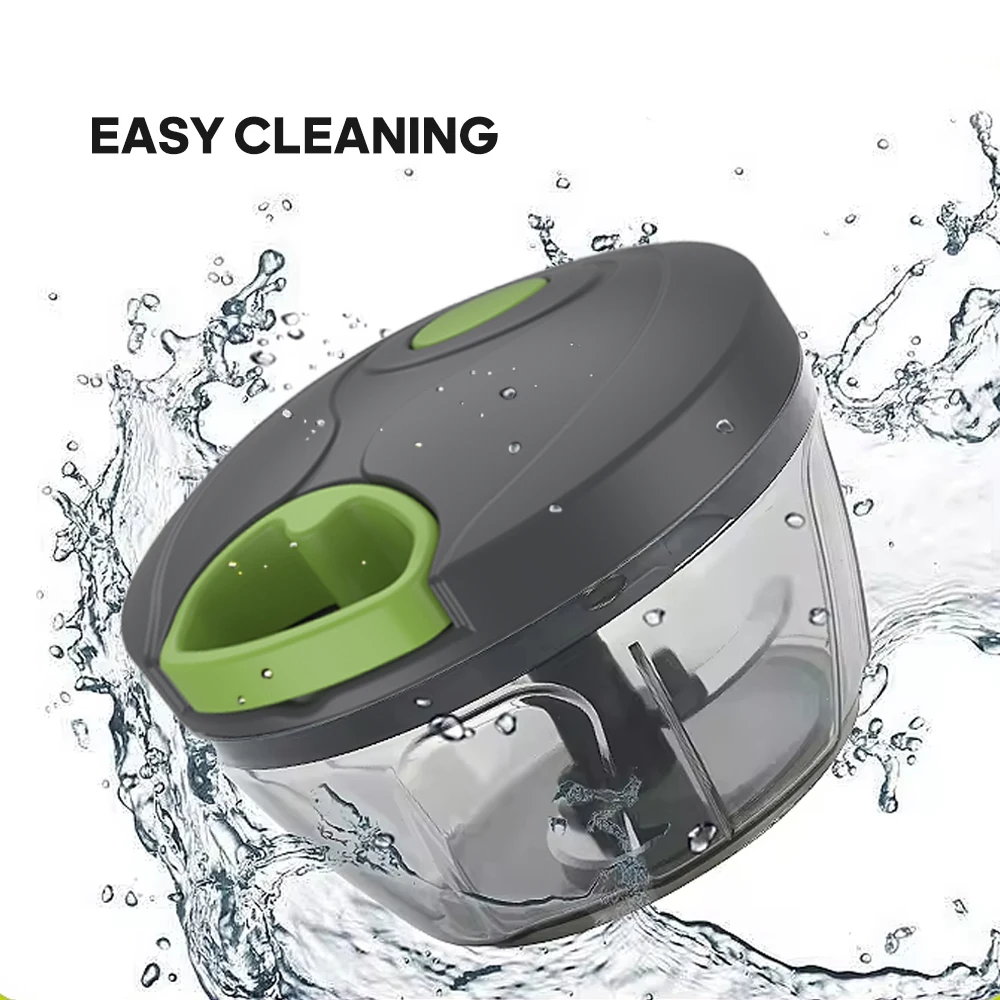 Hot Selling Manual Food Chopper 3 Stainless Steel Blades Mini Hand Pull Cutter Fruit Meat Vegetable Garlic Chopper