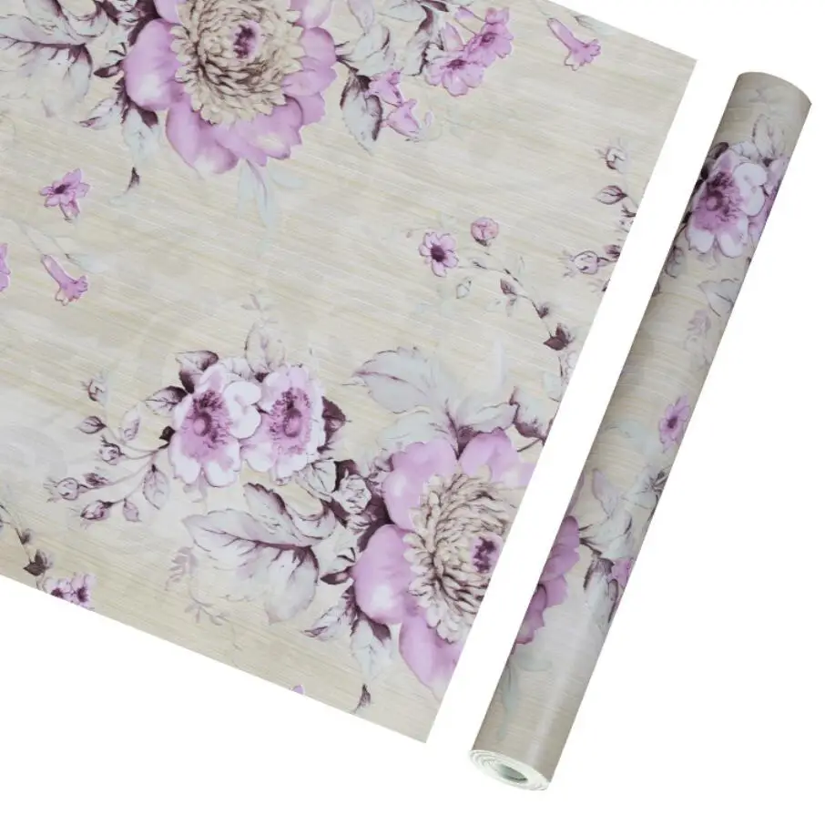 Roses flower wall paper rolls home decoration wallpaper Self adhesive Vinyl Wallpaper PVC Wall Stickers