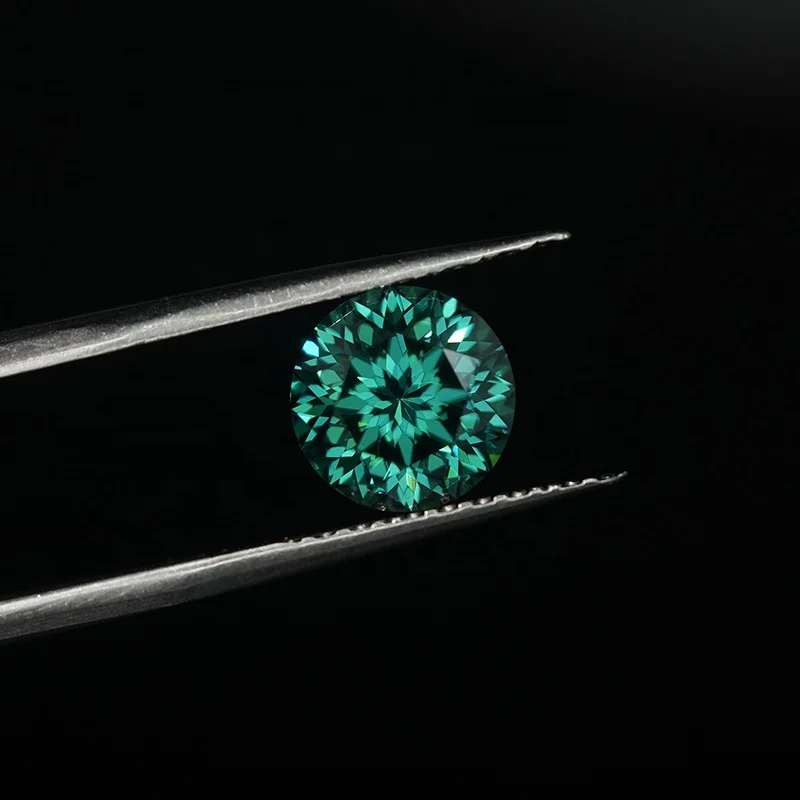 SICGEM High Quality Green Plum Blossom Round Cut Moissanite Stone With Certificate