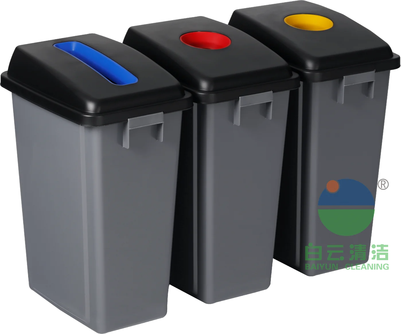 Wholesale AF07332B AF07332A AF07333B AF07333A  2*60L 3*60L Outdoor Waste Classification Bins for Cities Kitchen