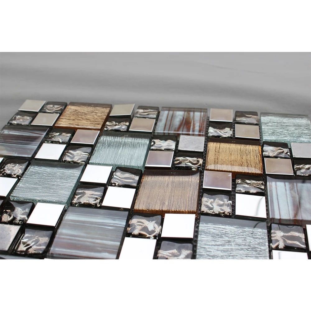 Bathroom and Kitchen Glass Mosaic Glossy Wall Decorative Luxury Decoration Golden Gold
