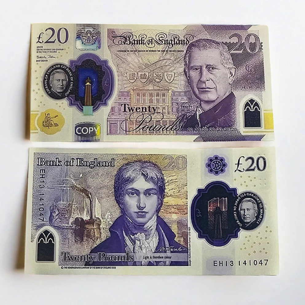 High Quality Custom 5 10 20 50 Pound Notes UK Plastic Bank Notes New Production Party Prop Money Realistic Prop-money