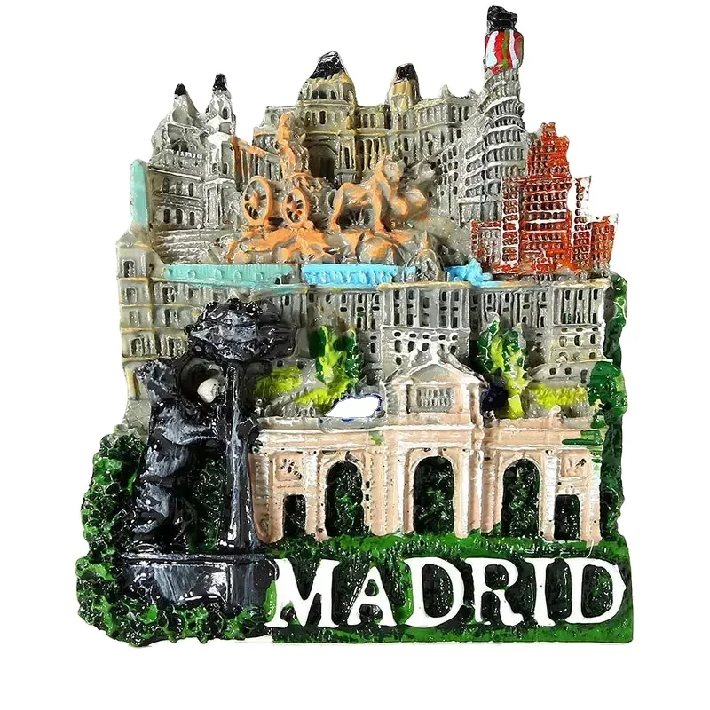 Hot Sale 3D Spain Madrid Landmark Country Travel Souvenir Touristic Resin Fridge Magnet