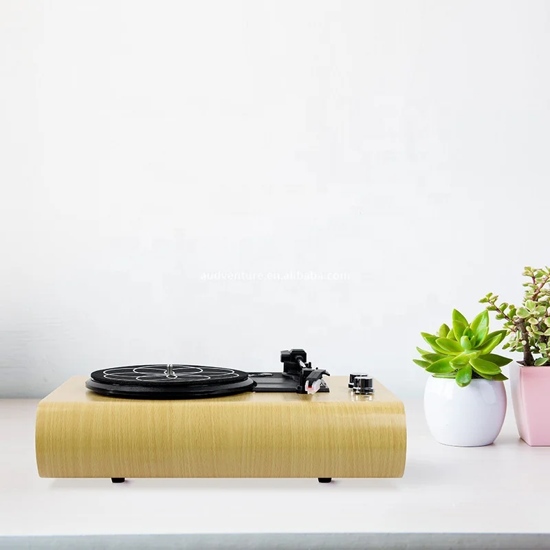 Best price stereo turntable phonograph vinyl record player with RCA output Wooden gramophone home audio