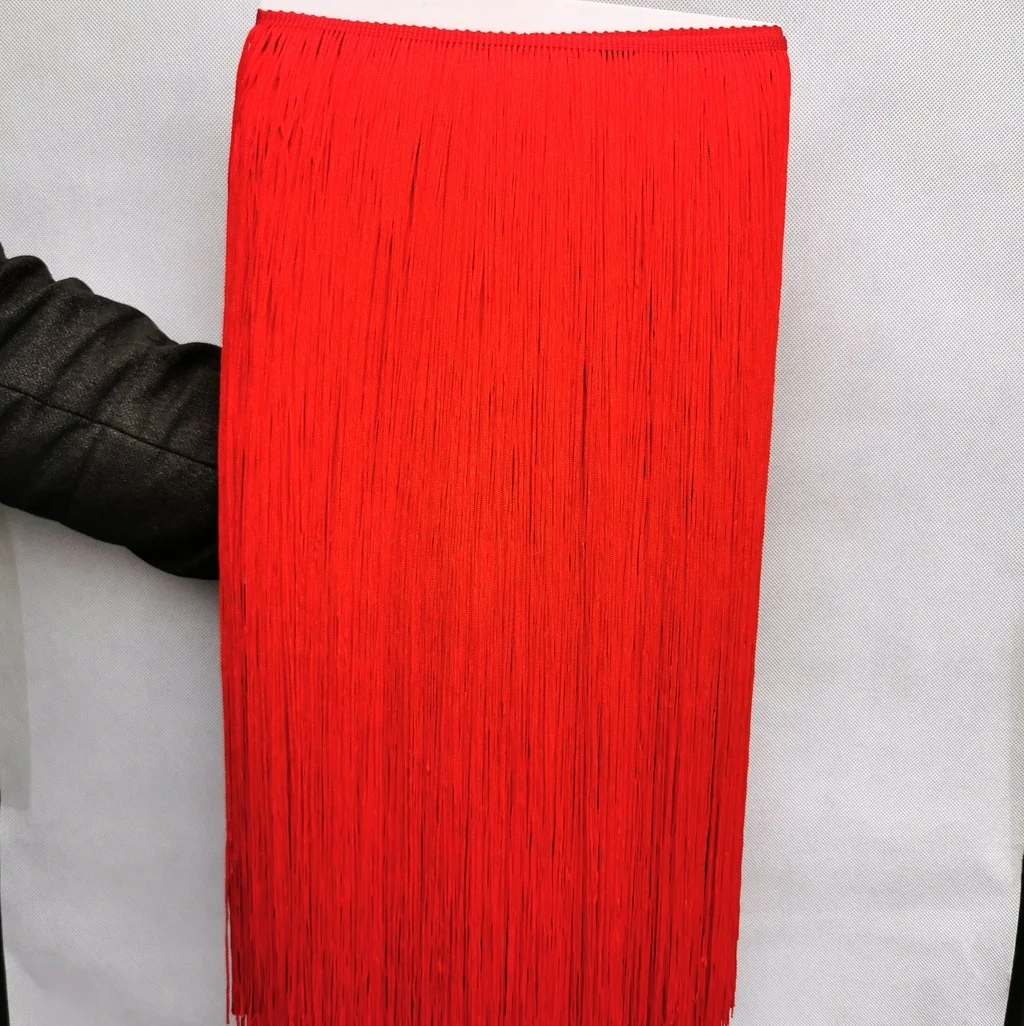 Wholesale 50CM 20Inch Long Silky Polyester Fabric Fringe Tassel Trim for Fashion Dress
