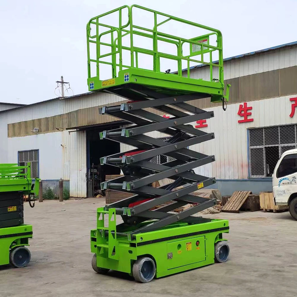 High Building Cleaning Scaffolding Hydraulic Electric Mobile Scissor Shear Fork Lift Aerial Work Platform 6m 12m 16 Meter 500kg