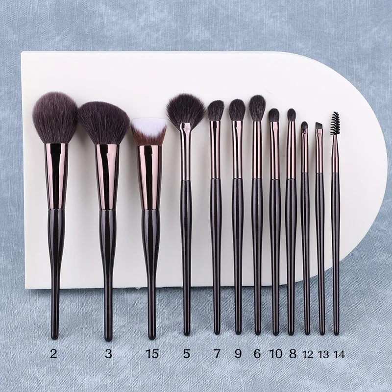 Custom Logo Makeup Brushes Professional Goat Hair Makeup Brush Set Private Label 12pcs Makeup Brush Sets