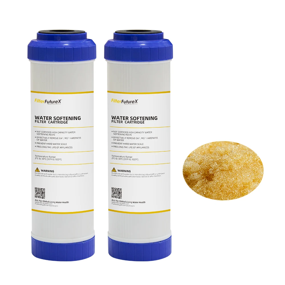 Cation Softening Ion Exchange 10 Inch Resin Filter Cartridge for Descaling Hardness Removal Household Water Purifier System