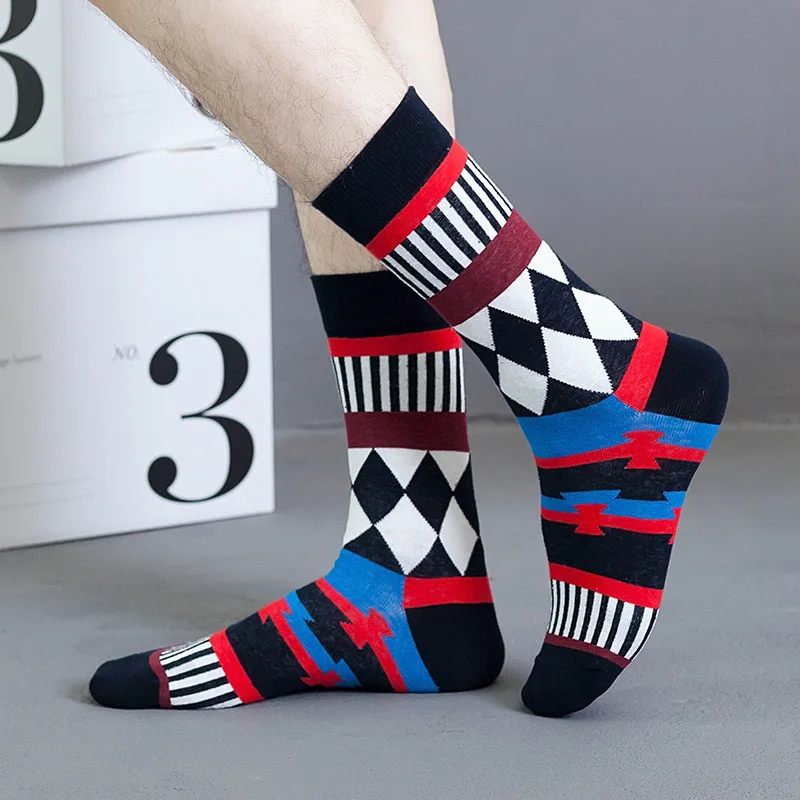 Professional Design Happy Custom Colorful Jacquard Sox Design Socks Funny Socks Happy Man Socks