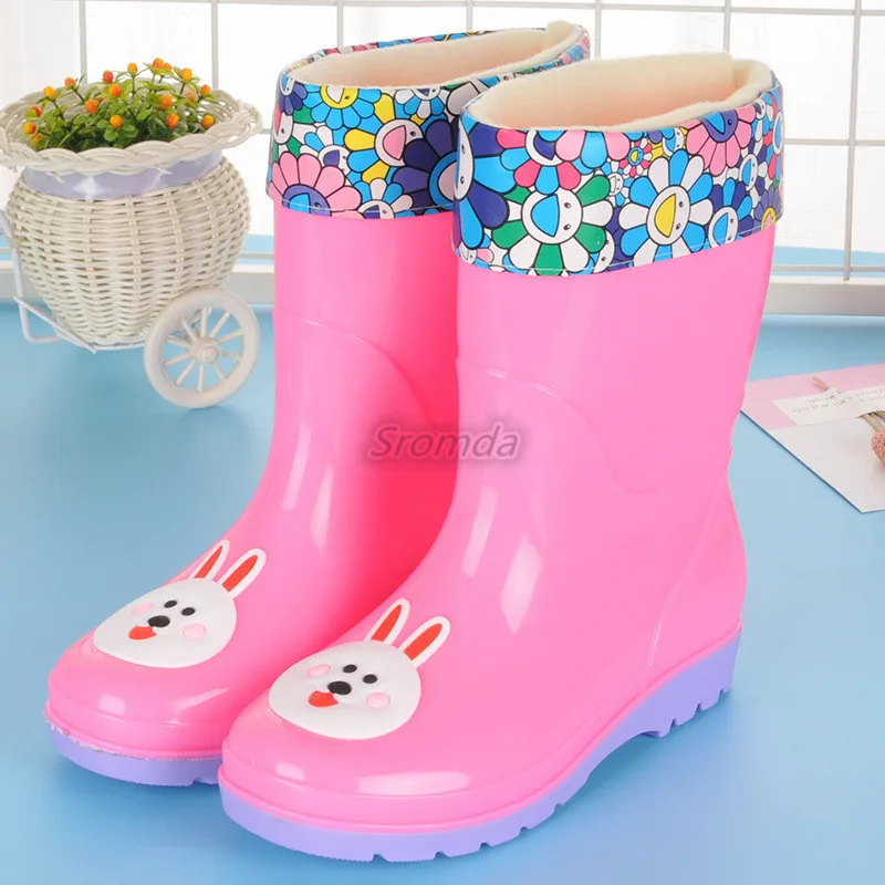 High Quality Lovely Children Rainshoes PVC Rain Boots Plastic Waterproof Rainboots