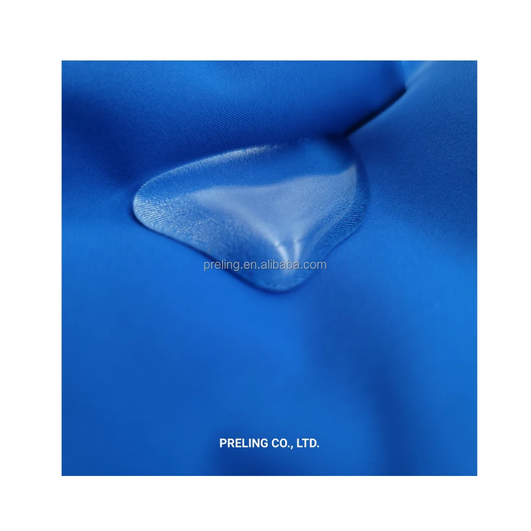 New collection 75D polyester dewspo pongee twill fabric PU film laminatad  for jacket coat clothing