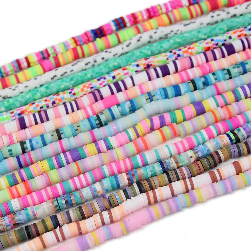 5mm Flat Round Polymer Clay Beads Chip Disk Loose Spacer Handmade Beads For DIY Jewelry Making Bracelet Finding Mixed Color