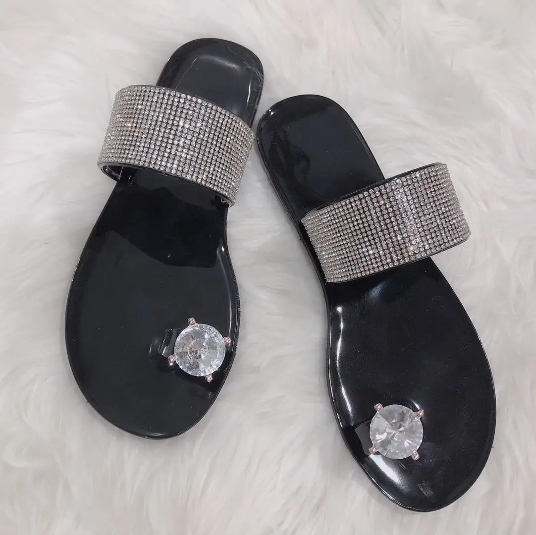 
LFQ-461 Slipers Womens Lady Slipper 2021 New Ladies Flat Shoes Beautiful And Cheap Luxury Rhinestones Women Slippers Wholesale 