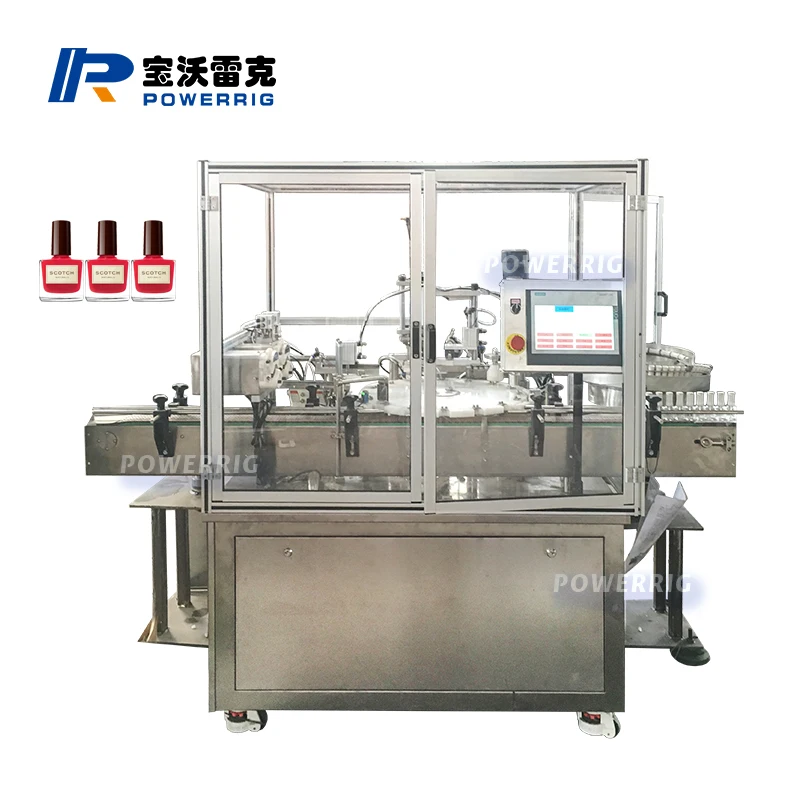 Automatic glass plastic Brush Bottle Viscous remover gel UV glue nail polish filling machine